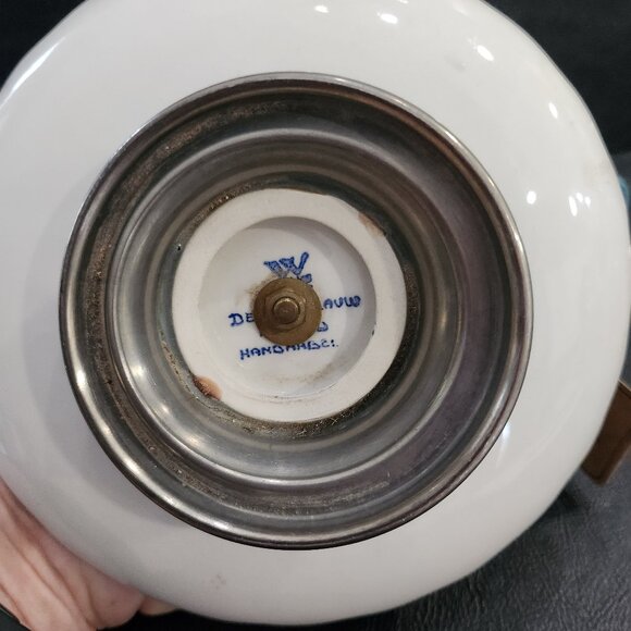 WMF Delft Blauw Windmill Pattern with Pewter Cup Candlestick Holder NWT - Picture 5 of 7